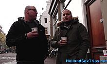 Holenderska prostytutka w wysokich obcasach daje przyjemność oralną w filmie HD