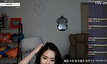 アマチュアの韓国の女の子がウェブカメラでフェラチオをする