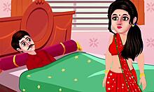 印度家庭主妇在热辣的视频中与继女沉迷于禁忌的激情