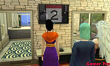 Hinata e suas amigas exploram o prazer de um ménage à trois na sala