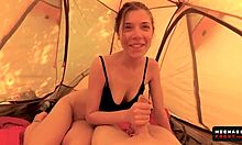 Amateur couple explores rough sex in acrowded campsite Amsterdam with public POV