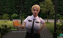 MILF-ul polițist cu sânii mari face o muie în public
