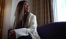 Japansk fru blir knullad av sin pojkvän i hemgjord video